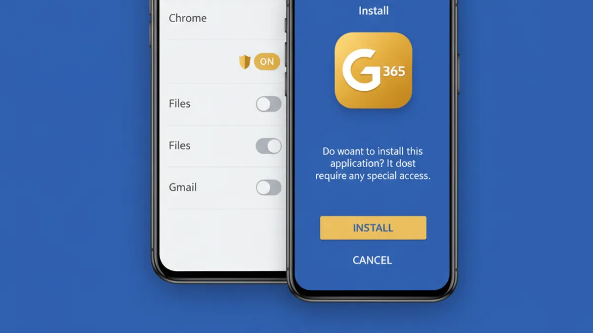 Android install unknown apps permission screen while installing Gold365 APK download