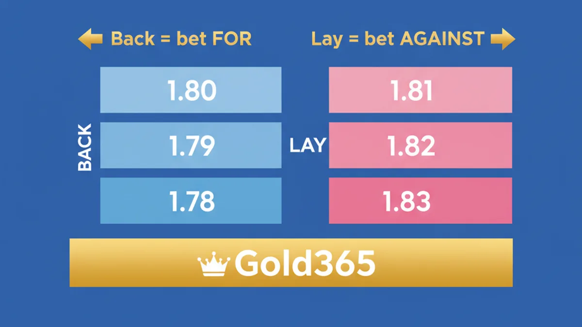 Back and lay betting odds explained on Gold365 cricket exchange for Indian players