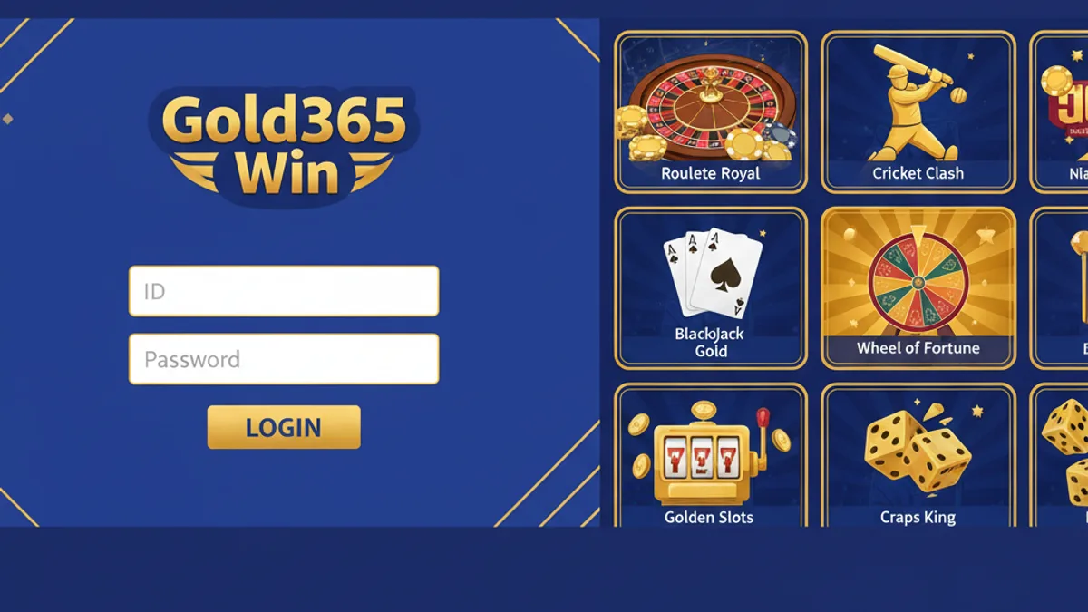 Gold365 Win login screen and games lobby with Teen Patti, Aviator and IPL exchange markets