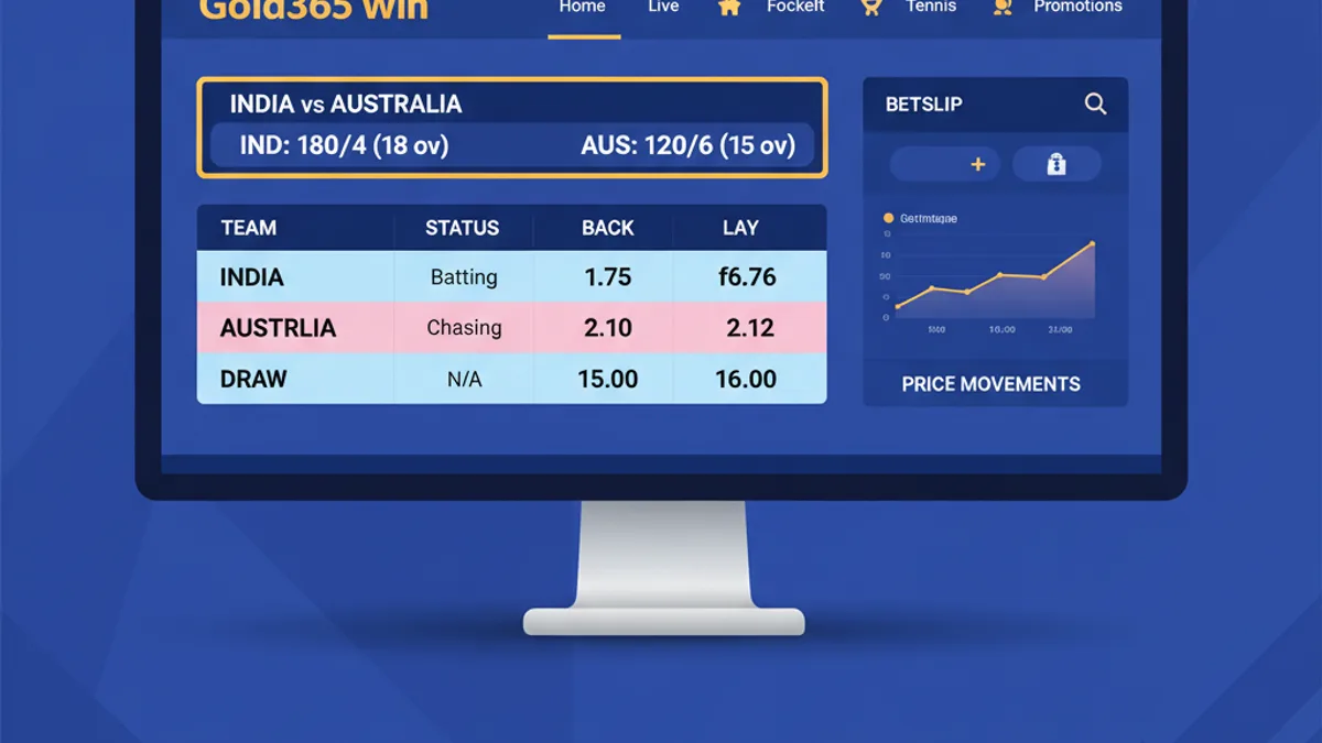 Gold365 Win portal homepage showing cricket exchange odds and trusted betting dashboard for India