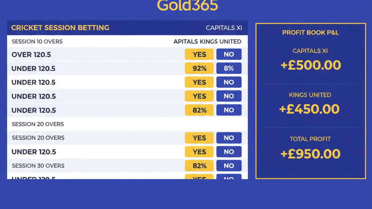 IPL betting ID session market lines and greening up lay calculation on Gold365 exchange